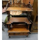 Mahogany 3 tier Victorian whatnot with draw to base