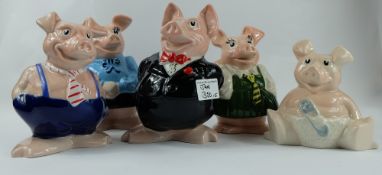 Wade Natwest pigs (under glaze chip to Lady Hilary)  (5)
