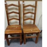 Two Indonesian ladder back chairs (2)