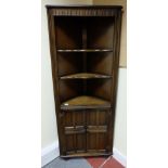 reproduction Carved oak corner cupboard