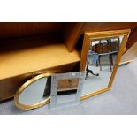 A collection of modern framed mirrors (3)