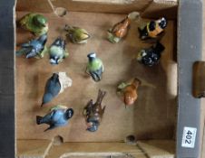 Beswick 1st series birds to include Greenfinch 2105,Grey Wingtail 1041,Nuthatch 2413, Blue Tit 992,