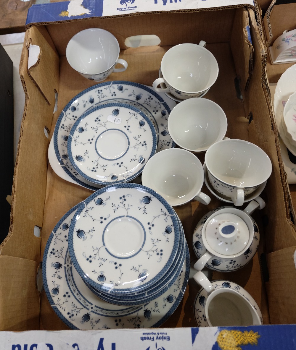A collection of Royal Doulton Cambridge dinnerware to include dinner plates, side plates, cups,