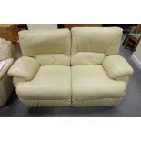 Cream reclining 2 seater settee