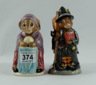 Royal Doulton Bunnykins toby jugs Fortune Teller D7157 and Witching Time D7166 (both boxed with