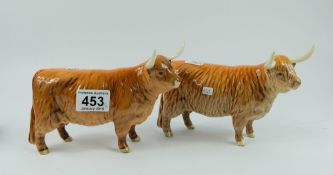 Beswick Highland cow 1740 and Highland cow 1740  (2)