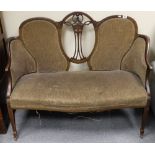 Edwardian Mahogany lovers chair