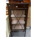 Dark Wood glass front china cabinet with draw