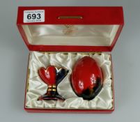 Royal Doulton Flambe egg boxed with stand