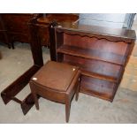 Oak Bookcase , telephone table and wall