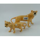 Beswick Lioness 2097 facing right and Li