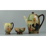 Royal Doulton embossed Dickens seriesware coffee set to include Micawber coffee pot,