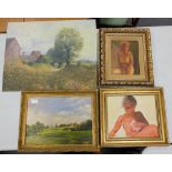 A collection of oil paintings by R J E Tidmarsh comprising landscape scene dated 1976,