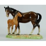 Beswick brown mare and chestnut foal on base 952