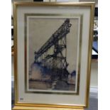 Gordon M Forsyth, Watercolour painting "The Hoist" Shelton bar dated 1927 in modern gilt frame,