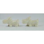 Beswick Hippopotamus in cream colour way 697 and another similar  (both unmarked) (2)