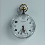 Helvetia Military pocket watch with white dial marked to the back with broad arrow GS/TP P69301 ,