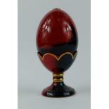 Royal Doulton flambe egg on stand,