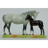 Beswick grey mare and brown foal on base 1811