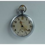 Leonidas Military pocket watch marked to the back with broad arrow G.S.T.