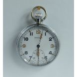 Helvetia Military pocket watch with white dial marked to the back with broad arrow G.S.T.