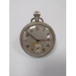 Doxa Military pocket watch marked to the back with broad arrow G.S.T.