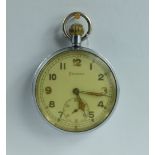 Helvetia Military pocket watch marked to the back with broad arrow G.S/T.