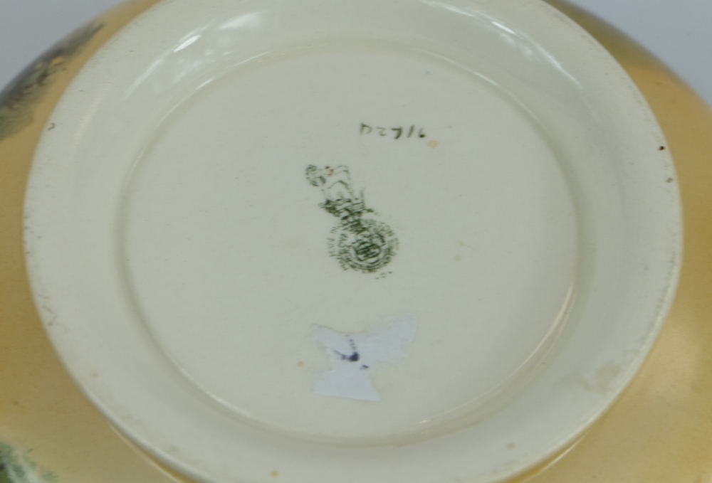 Royal Doulton coaching series ware footed salad bowl silver plated rim, - Image 2 of 5