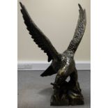 Large cast iron reproduction model of a Eagle,