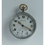 Helvetia Military pocket watch with white dial marked to the back with broad arrow G.S/T.