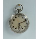 Military pocket watch marked to the back with broad arrow GS/TP 198079,