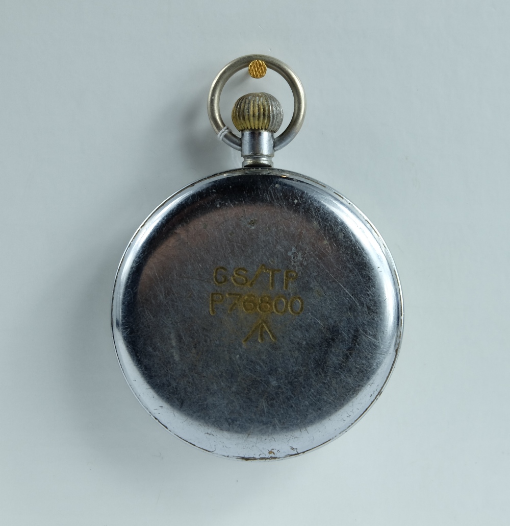 Helvetia Military pocket watch marked to the back with broad arrow G.S/T. - Image 3 of 3