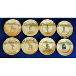 A collection of Royal Doulton Dickens seriesware rack plates to include Sam Weller, Sairey Gamp,