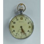 Helvetia Military pocket watch marked to the back with broad arrow GS/TP P66082 ,