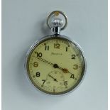 Helvetia Military pocket watch with white dial marked to the back with broad arrow G.S/T.