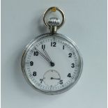 Military pocket watch with white dial marked to the back with broad arrow GS/IP XX P6122 ,