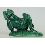 Beswick prototype model of comical frog seated on a lily pad in green colour way,