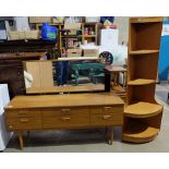 Mirrored sideboard and teak Nathan style corner unit (2)