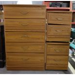 Modern Oak bedside cabinets and larger chest of draws (3)