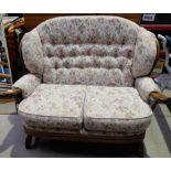 Country style oak framed two seater settee