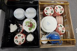 A mixed collection of items to include Wedgwood blue and white plates, Portmeirion plates,