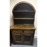 Oval topped small oak dresser