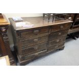 Oak Lancashire mule chest (in need of restoration) two draw bottom with candle box and secret draw