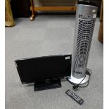 Bush 20 inch flat screen television and Challenge electric heater (2)