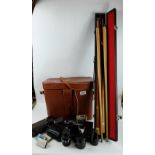 A mixed collection of items to include Bolex leather camera case,