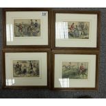 A set of four hand painted 1878 prints a