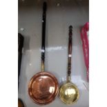 Two copper and brass bed warmers (2)