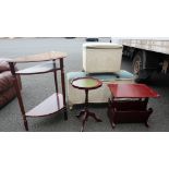 Modern furniture to include Hall table, Lloyd loom type ottomans,