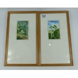 A pair of watercolour paintings of lands