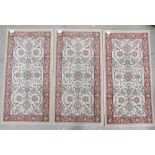 Three small porch carpet rugs 117cm X 5